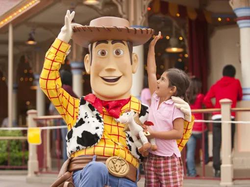 Guest with Woody at Disney California Adventure