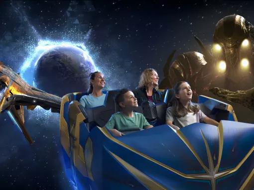Guests on Guardians of the Galaxy: Cosmic Rewind, EPCOT