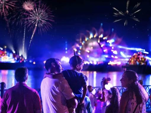 Guests watching Harmonious, EPCOT