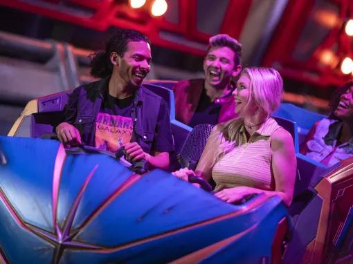 Guests on Guardians of the Galaxy: Cosmic Rewind, EPCOT