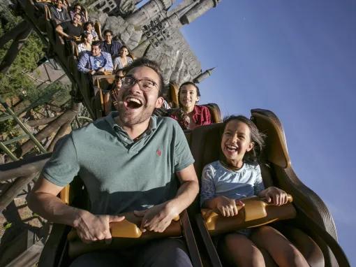 Guests on Flight of the Hippogriff™ at Universal Studios Hollywood