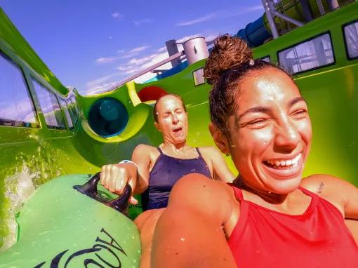 Guests on Rip Tide Race at Aquatica in Orlando