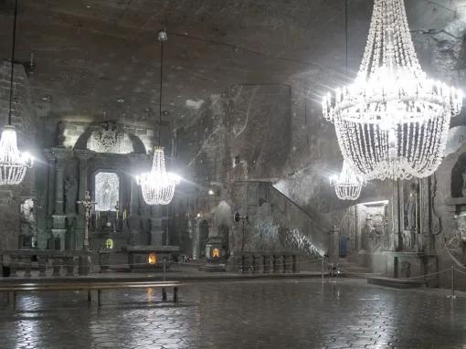Chandelier-in-chapel