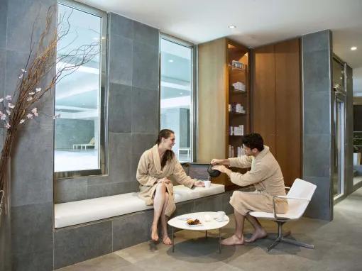 Guests relaxing in Relais Spa Val d'Europe spa