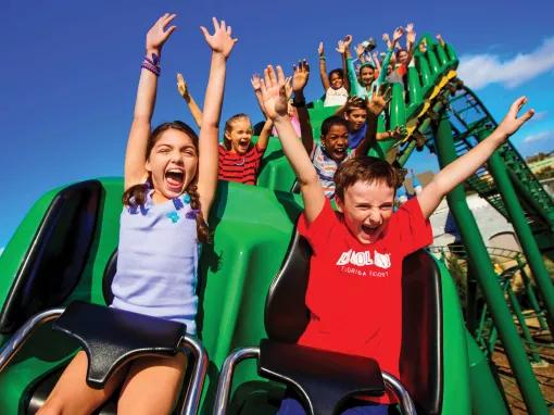 Kids on Dragon Ride at LEGOLAND Florida