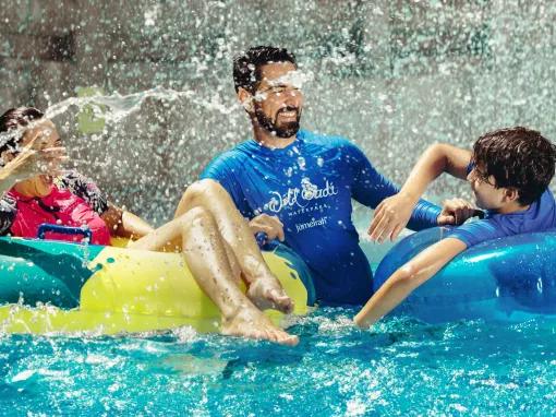 Family on Action River, Wild Wadi Waterpark in Dubai