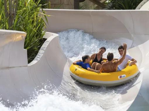 Family on Burj Surj, Wild Wadi Waterpark in Dubai