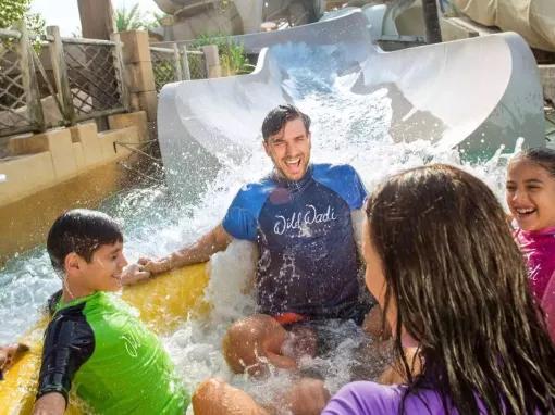 Family on Tantrum Alley, Wild Wadi Waterpark in Dubai