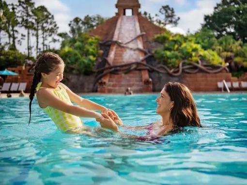 Guests at Disney's Coronado Springs Resort Pools