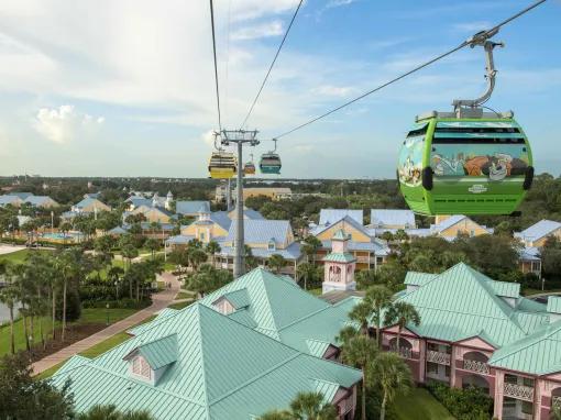 Disney Skyliner over Disney's Caribbean Beach Resort