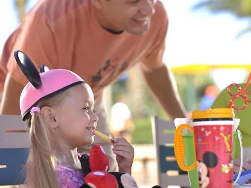 Family with snacks at Disney's Caribbean Beach Resort