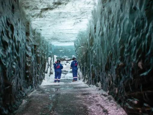 walking-through-ice-cave