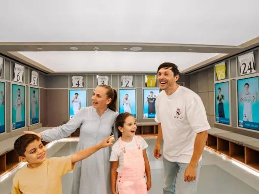 Happy family enjoying Real Madrid World Dubai