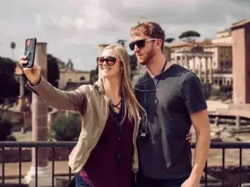 Couple taking selfie