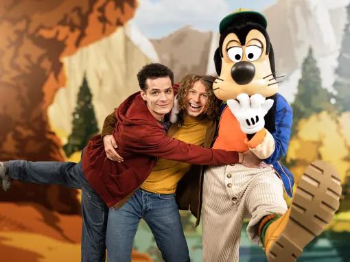 Guest with Goofy at Sequoia Lodge