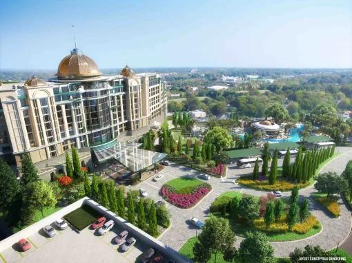 Birds-eye view of Universal Helios Grand Hotel entrance