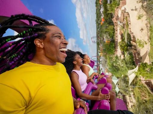 Guests on Serengeti Flyer at Busch Gardens Tampa Bay