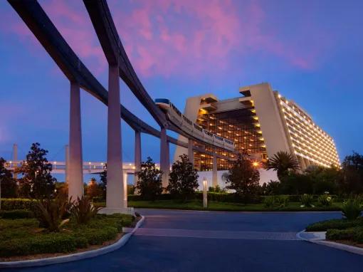 Evening at Contemporary Resort and Monorail