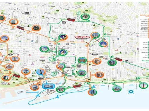 Route map of Barcelona