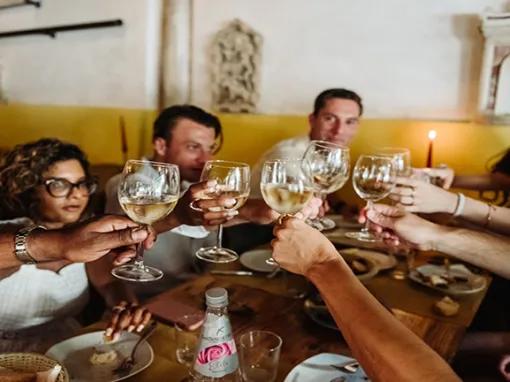 Friends drinking wine