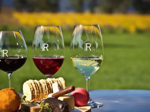 Three Rochford Wines and a grazing board on the Yarra Valley Grazing Tour