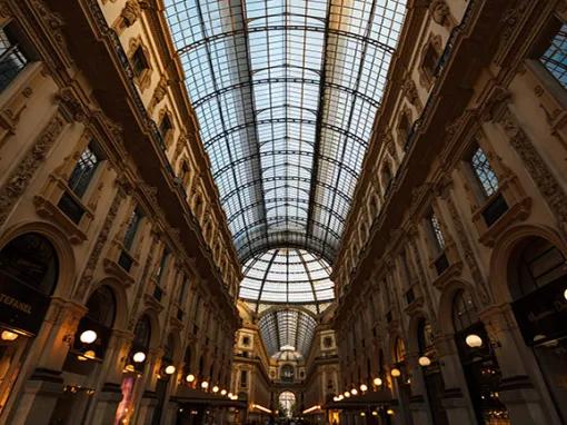 The glass ceiling of the Duomo