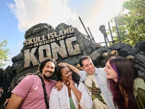 Guests at the entrance to Skull Island Reign of Kong at Universal Islands of Adventure