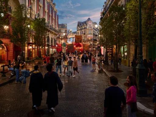 Guests walking through the streets of the Wizarding World of Harry Potter - Ministry of Magic, Universal Epic Universe