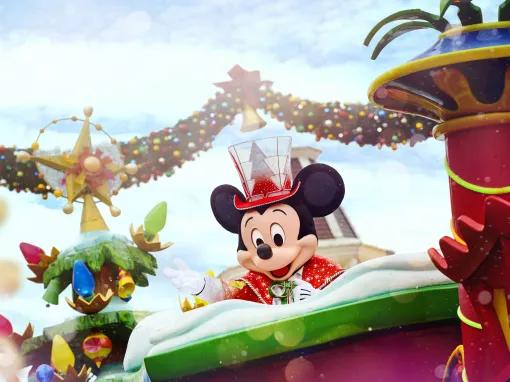 Mickey on Train Christmas Parade
