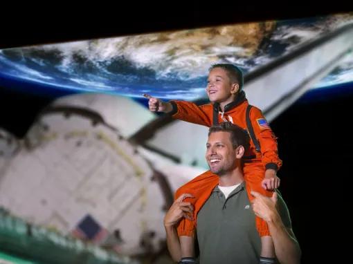 Father and son at Kennedy Space Center in Orlando