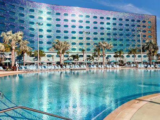 View of hotel from pool