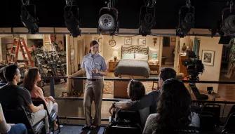 Guests in a working film studio at Warner Bros. Studio Tour Hollywood