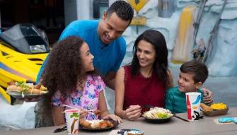 Family enjoying a meal at SeaWorld Orlando