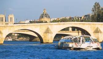 Batobus Hop-on Hop-off Sightseeing Cruise boat on the River Seine