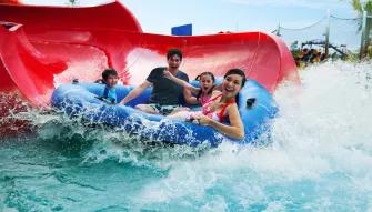 Family on Red Rush at LEGOLAND Dubai Water Park
