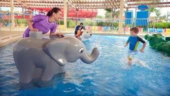 Mother and son playing in DUPLO® Splash Safari at LEGOLAND Dubai Water Park