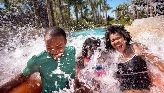 Family on Gangplank Falls at Disney's Typhoon Lagoon