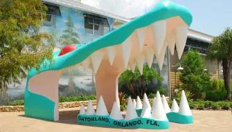 Gaping Alligator Jaws entrance at Gatorland in Florida
