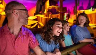 Guests enjoying Mickey & Minnie's Runaway Railway at Disney's Hollywood Studios