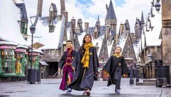 Children walking through Hogsmeade at Universal's Islands of Adventure