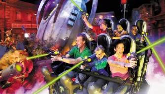 Family enjoying Men in Black Alien Attack at Universal Studios Florida