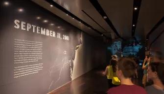 Guests exploring the September 11 exhibit at the 9/11 Memorial Museum