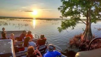 Guests enjoying the natural beauty of the Central Florida Everglades on a Boggy Creek Orlando Airboat Ride