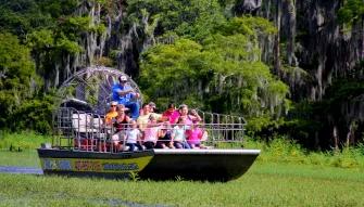 Guests enjoying Florida's natural beauty on a wild florida airboat ride