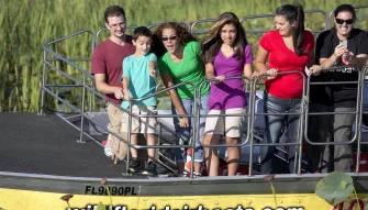 Guests spotting native wildlife on a wild florida airboat ride