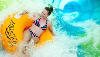 Girl riding Omaka Rocka at Aquatica Orlando