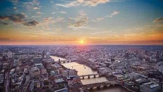 London The View from the Shard - Sunset view London The View from the Shard - Sunset view