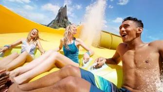 Guest on Maku Ride at Universal's Volcano Bay Water Theme Park