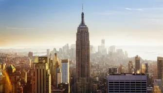 View over New York with the Empire State Building in the centre