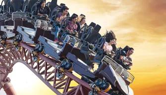 Capitol Bullet Train Roller Coaster at Motiongate Dubai